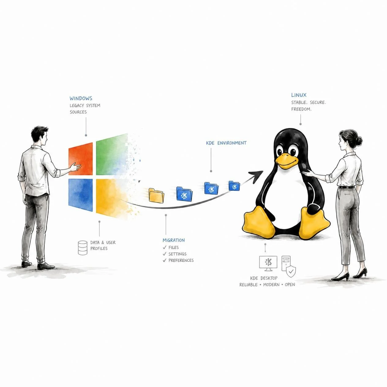 Windows Umzugservice zu Linux